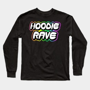 Hoodie Rave Rainbow Outline Long Sleeve T-Shirt